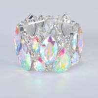 Wholesale Fashion New marquise Crystal Cuff Bracelets Bangles Big Stretch Bangle for Women wedding Bridal Bracelet Jewelry Gift for Girls