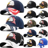 Wholesale Ball Caps American Flag USA Bald Eagle Patriotic Baseball Cap Adjustable Embroidered