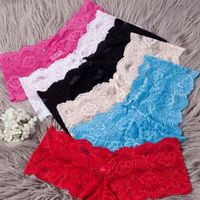Wholesale New Lace Briefs Panties Women Sexy Underwear Woman sexy lace Erotic Lingerie black white red color drop ship