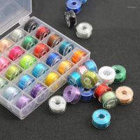 Wholesale Yarn Bright Ice Silk Embroidery Thread Bobbins Spools Cross Stitch Threads Plastic Storage Box Case For Home Sewing Craft Tools1