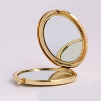 Wholesale Metal Compact Mirror Makeup Foundation Foldable Hand Mirrors Base Double Sides Circle Lookingglass Stainless Steel Cosmetic jy C2