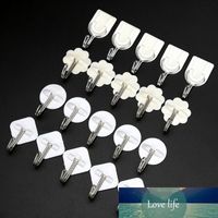 Wholesale 5PCS Strong Hook White Plastic Stickyitrong Wall Mount Suction Cup Wallk Kitchen Bathroom Accessories