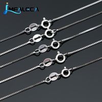 Wholesale Chains Trendy Box Chain Sterling Silver Spring Clasp cm cm Necklace Strong Fashion fine Jewelry