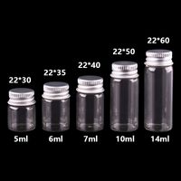 Wholesale 5ml ml ml ml ml tiny Transparent Glass Bottles with Silver Screw Cap Cute Jar Vials DIY Craft