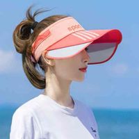 Wholesale Empty top female summer running sun Korean outdoor tennis sports hat Big Brim Sun Visor Hat male