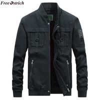 Wholesale Men s Jackets FREE OSTRICH Fashion Jacket Winter Warm Casual Pure Color Zipper Outwear Coat Tops Windproof