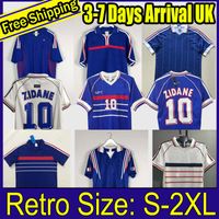 Wholesale 1998 Retro version FRANCE soccer jersey ZIDANE HENRY MAILLOT DE FOOT Soccer shirt Home Trezeguet football uniform