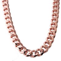 Wholesale 15 mm quot Huge Stainless Steel Rose Gold Lobster Buckle Cuban Curb Chain Mens Boys Necklace Or Bracelet Jewelry Xmas Gift1