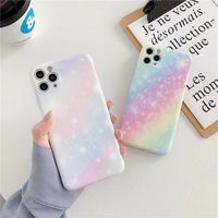Wholesale Rainbow Gradient Starry Sky Phone Cases For Pro Max Plus XSMAX XR XS SE Soft IMD Marble Cover