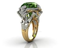 Wholesale Hot Unisex Classic Natural Emerald Gemstone Ring for Women trendy Party Engagement Jade Ring Cocktail Ring