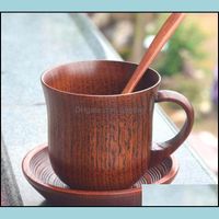Wholesale Mugs Drinkware Kitchen Dining Bar Home Garden Small Wooden Cup Exquisite Tea Milk Coffee Mug Eco Friendly Tumbler Retro Resistance To Fal