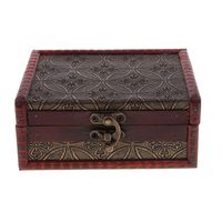 Wholesale Jewelry Pouches Bags Vintage Decorative Metal Lock Wooden Trinket Storage Box Handmade