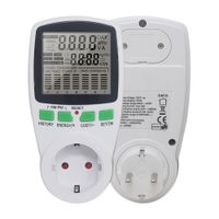 Wholesale EU Socket Analyzer AC Power Meters Voltmeter Ammeter V Hz Digital Wattmeter Energy Meter Watt Cost Monitor