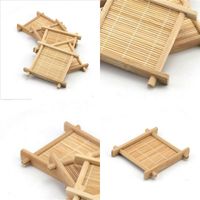 Wholesale Square Bamboo Coaster Manual Tea Ceremony Cup Wad Eco Friendly Portable Cusp Holder Simplicity New Patterns md J1