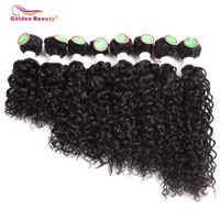 Wholesale 8 inch Jerry Curl Synthetic Hair Weave Sew in Hair Ombre Hair Weft pack Golden Beauty Q1128