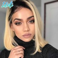 Wholesale Lace Wigs Blonde Front Wig Bob Human Hair B Ombre Straight Perruque Cheveux Humain Couleur