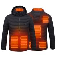 Wholesale Ebaihui Heated Jackets Down Cotton Warm Winter Men Women Cothing USB Electric Heating Hooded Jacket Thermal Coat Fast Ship Aisan size