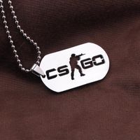 Wholesale Pendant Necklaces Games CS GO Stainless Steel Link Necklace For Men CSGO Anime Neckless Male Collier Homme Friends Statement Bijoux Jewelry