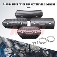 Wholesale Motorcycle Exhaust System Carbon Fiber Surface Universal Muffler Pipe Leg Protector Heat Shield Cover Guard Stainless Steel1