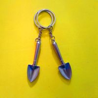 Wholesale 50 D Mini tool keychains shovel keyring spade keychain metal keychain zinc alloy key ring creative keychain