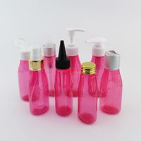 Wholesale 24pcs ml Rose Red Colored Plastic Bottles For Travel Jonery Personal Care Lotion Pump Mist Spray Perfume Shampoo Oilshipping