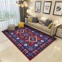 Wholesale Carpets National Style Parlor Decor Area Rug Flannel Non slip Kitchen Bedside Floor Mat Geometric Corridor Carpet For Living Room