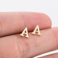 Wholesale 2021 Fashion Letters Stud Earring women Girls Silver Gold Black A C H J P Z Initials Earrings Jewelry without card package