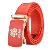 Wholesale Belts Red belt men s year of the Tiger mascot wedding supplies red tiger trouser automatic buckle