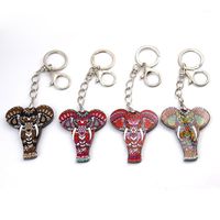 Wholesale Keychains Charm Pendant Lucky Elephant Key Chains Ring Bag Purse Buckle Car Keys Holder Jewelry Gift For Women Men1