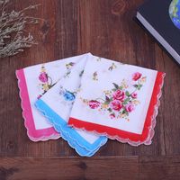 Wholesale Cotton Handkerchief Cutter Ladies Handkerchief Fashion Craft Floral Vintage Hanky Floral Wedding Handkerchief About cm LLS486
