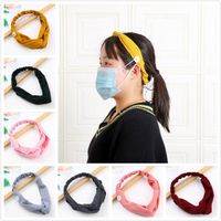 Wholesale 10 Colors Hair Band Button Anti Tight Face Headband Twist Bow Headband Sport Ear Protector Headbands Women Party Favor