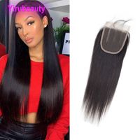 Wholesale Brazilian Virgin Hair X5 Lace Closure inch inch available Straight Body Wave Closures Natural Color Human Hair