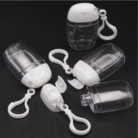 Wholesale Reusable ml Hand Sanitizer Bottle With Key Ring Hook Empty Clear Transparent Plastic Refillable Containers Shampoo Toner Bottle
