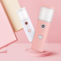 Wholesale Nanometer Cold Spray Humidifiers USB Water Supply Instrument cm Hand Hold Facial Steaming Machine Lady Love Heart Mini Hot Sale cl G2