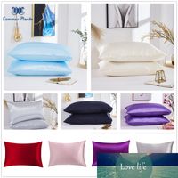 Wholesale New Satin Silk Pillowcase Soft Mulberry Standard Queen King Pillowcase Pillow Cover Chairs Cushion Cover Home Decor
