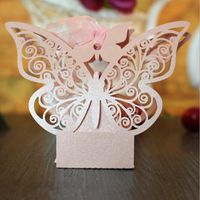 Wholesale Gift Wrap Candy Box Wedding Bag Paper Butterfly Decorations Baby Shower Guests Favors Event Party Supplies