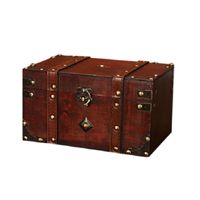 Wholesale Retro Treasure Chest Vintage Wooden Storage Antique Style Organizer for Jewelry Trinket Box home Mask C0116