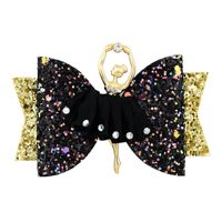 Wholesale Inlay crystal girls bow Hairpin Sequin cloth alloy Ballet girl children Side clip Multicolor fashion Hair accessories New xh J2