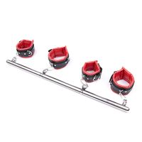 Wholesale BDSM Spreader Bar with Wrist Ankle Cuffs Bondage Restraints Adult Sex Toys for Women Black Red Faux Leather GNZHTY0164