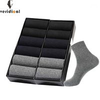 Wholesale VERIDICAL Pairs Mens Cotton Socks Brand New Business Leisure party dress crew Socks Male Long Warm Black For gifts1