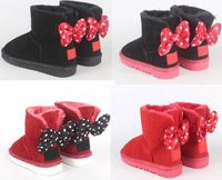 Wholesale 2021 Cartoon Baby Snow Boots Mice Character Snow Boots For Toddlers Booties for Kids BabyGenuine Leather Boots for Children s Winter Shoes