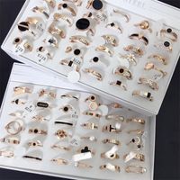 Wholesale Titanium steel Rings rhinestone Rose Gold good quality Fashion small ring mixed different styles stainless steel wedding jewelry free DHL