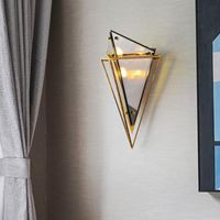 Wholesale Wall Lamp Geometric Postmodern LED Corridor Aisle Creative Design Nordic Light Bedroom Bedside Villa Diamond Glass Lam