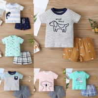 Wholesale Baby Clothing Set Short Sleeves Top Pants Outfits Summer Children Clothes Boutique m Boys Cotton Casual PC Suit