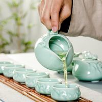 Wholesale China Porcelain Cups Ceramic Tea Set Kung Fu Pot Infuser Gaiwan Teapot Serving Cup Teacup Chinese Drinkware High Quality