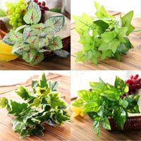 Wholesale Decorative Flowers Wreaths Artificial Green Fake Plants Sweet Potato Scindapsus Boston Ivy Leaves Grass Branches Home Garden Decor