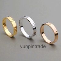 Wholesale Brand Rings New Classic Stainless Steel Gold Love Married Engagement Couple Ring for Woman Man Fashion Designer Eternal Jewelry with Stamp