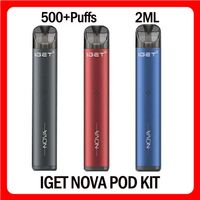 Wholesale Authentic Iget Nova Pod Starter Kit E Cigarette ml Prefilled Vape Pen Stick Rechargeable mAh Vapor System Original a42