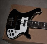 Wholesale 2021 new arrival black custom electric bass guitar with double cable jack inputs SALE