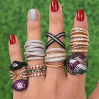 Wholesale GODKI Monaco Design Luxury Statement Stackable Ring For Women Wedding Cubic Zircon Engagement Dubai Punk Bridal Top Finger Rings